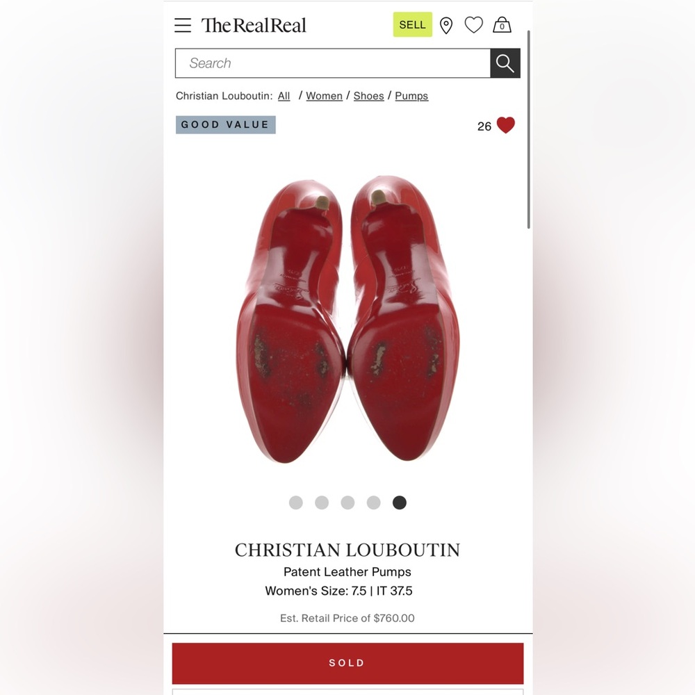 Christian Louboutin Patent Leather Pumps
Orange 
Peep-Toes